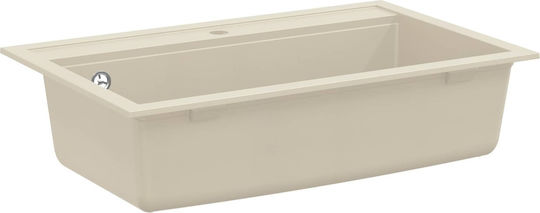 vidaXL Inset Kitchen Sink Made of Liquid Granite M79.5xP50.5cm Beige