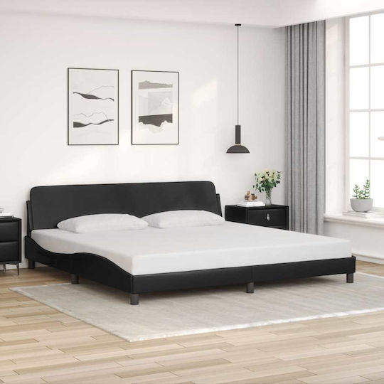 vidaXL King Size Bed Frame for Mattress 193x203cm Black