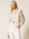 Women's Blouse Cotton with Lace White
