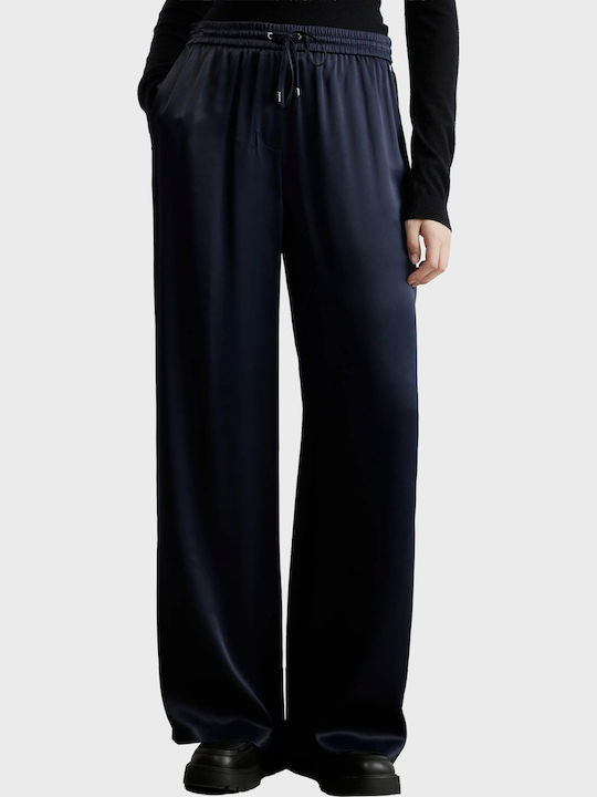 Boss Women's Fabric Trousers Dark Blue