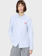 Erselia Women's Striped Long Sleeve Shirt Light Blue