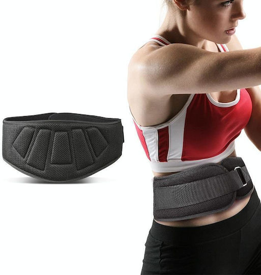 Αθλητική Ζώνη Υποστήριξης Μέσης Squat Weightlifting Training Belt Μέγεθος L Μαύρο