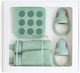 Mushie Feeding Set made of Silicone Blue 5pcs for 6+ months