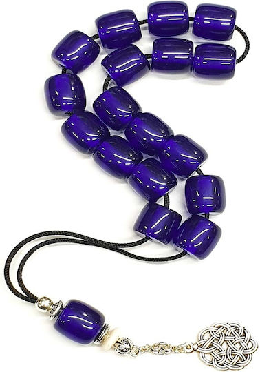 Roloi Komboloi Resin Worry Beads with 17 Beads Blue 30cm