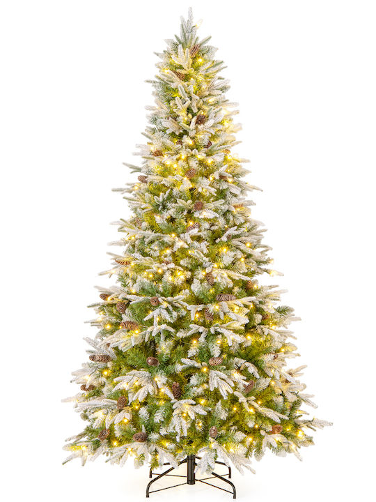 Weihnachtsbaum Beschneit 225cm mit LED-Beleuchtung