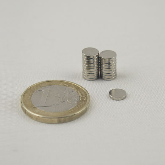 Magnet Disc Φ6x1.5mm Neodymium Pack of 100pcs Traction Force 170g