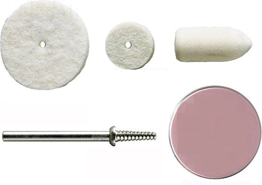 Poggi M.4680 Set Polishing Discs with Axis and Paste 5 Pieces
