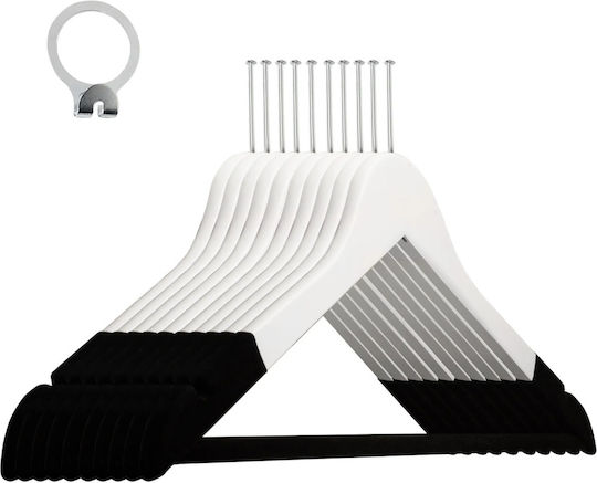 Set 30 Cârlige Anti-furt pentru Hotel Humero Margini Catifelate Design Clasic Alb-negru
