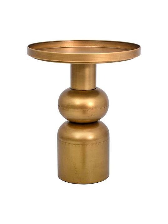 Round Yellow Metal Side Coffee Table W40xL40xH49cm