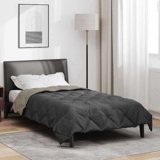 vidaXL Κουβέρτα Διπλή 200x140εκ. Ανοιχτό Γκρι, Ανθρακί