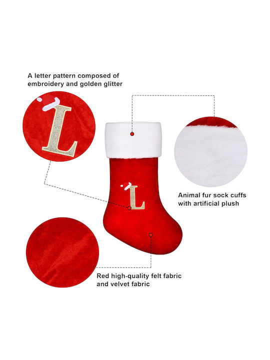 Große Weihnachtliche Dekorationssocke 45 Cm Rote Weihnachtsbrief L