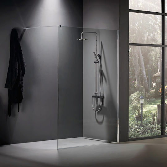 Devon Iwis Walk-in Feste Seite für Dusche 59-62x185cm Klarglas