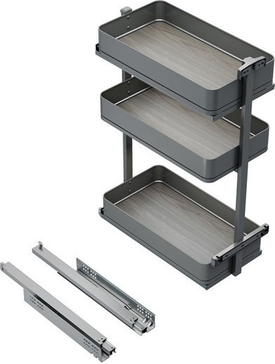 Emuca Grey Expanding Closet Mechanism with Brakes 8382435