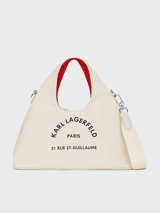 Karl Lagerfeld Rsg Γυναικεία Hobo Τσάντα Μπεζ