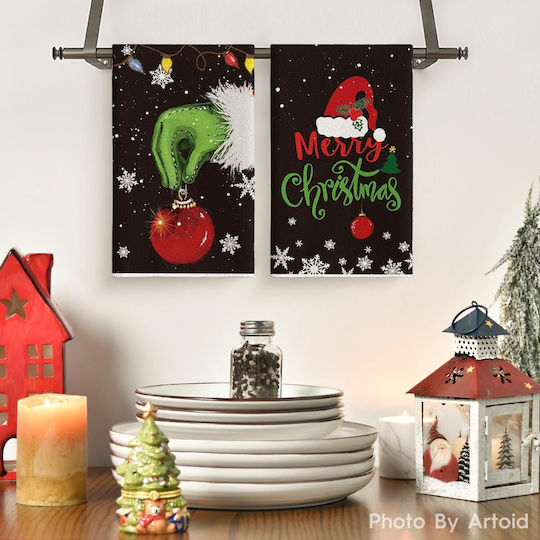 Artoid Mode Set Weihnachtliche Servietten Glas L65xB42cm. 2Stück