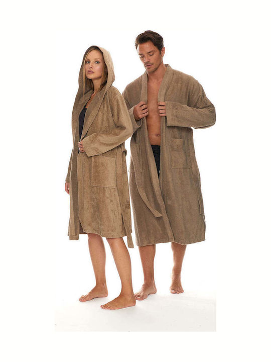 Homelovers Bademantel mit Kragen Light Brown 350gr/m²