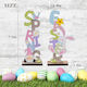 Decorative Wooden Easter Table Signs 18 Cm Colorful 2 Pieces