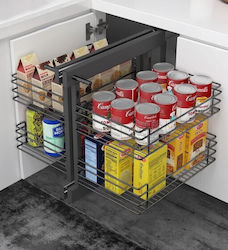Finetto Magic Corner Full Extension Kitchen Mechanism With Brake Door 45cm Anthracite