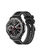 Hybrides Nylon Flechtband Silikon Uhrenarmband Für Amazfit T-rex 3 22mm Schwarzes