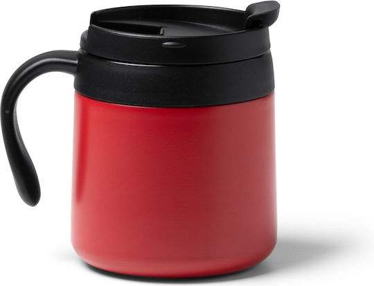 Vake Mug Metallic with Lid Red 350ml