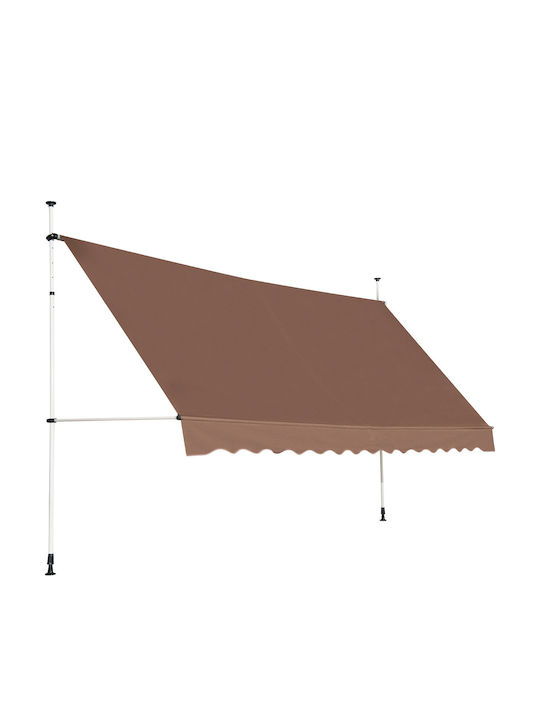 Costway Terrace Wall Tent with LED Light Brown 3x4cm