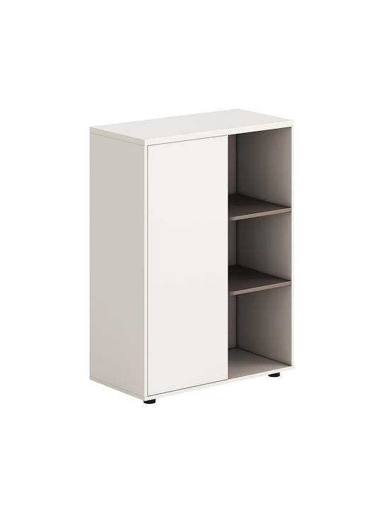 Дървен Офисен Шкаф Newline В Бял Цвят 80x40x110см