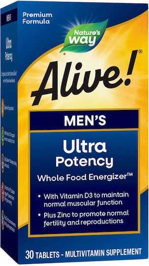 Nature's Way Vitamina C pentru Întărirea Sistemului Imunitar, Pielea & Acțiune Antioxidantă 800iu 120mg Energy 30 Tablete