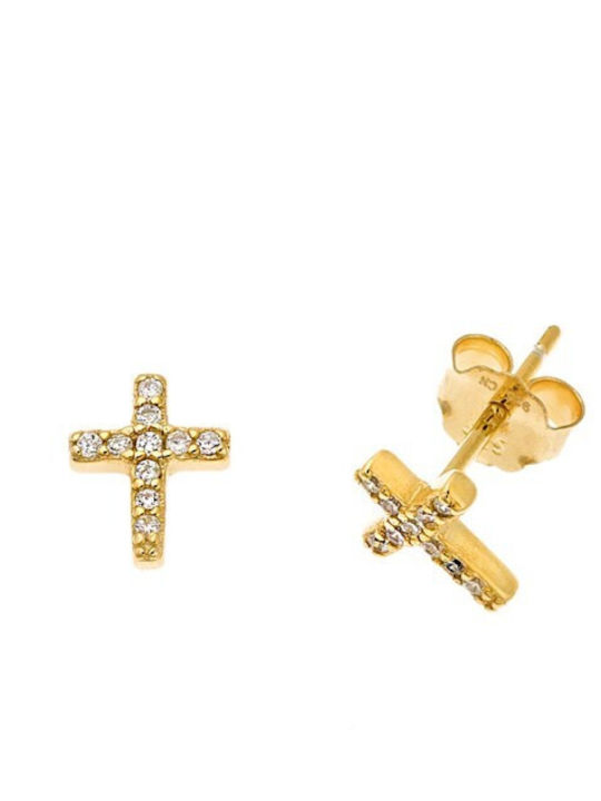 Senza Earrings made of Silver Gold Plated with Stones