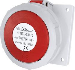 Ъглов Индустриален Контакт 63A/400V 5P IP67 6H 3P+N+Z GTS 63/5 921828