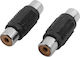 Cabletime Μετατροπέας RCA female σε RCA female Ασημί 2τμχ S7446619