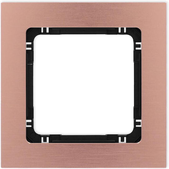 Deco Universal Frame Single Brushed Aluminium Frame Copper Bottom Black 9-12-dra-1