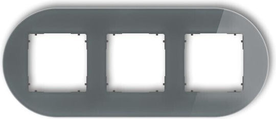 Icon Cadru Universal Triplu Cadru Cu Efect De Sticlă Grafit Inferior Grafit Mat 28-28-irso-3