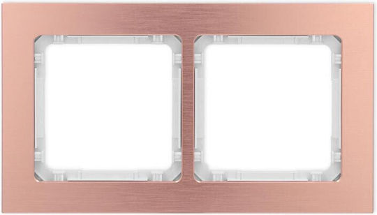 Deco Universal Frame Double Brushed Aluminium Frame Copper Bottom White 9-0-dra-2