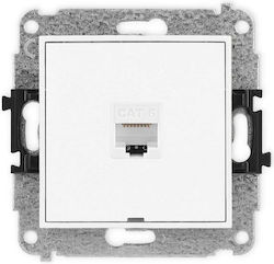 Mecanism Priză De Rețea Mini Simplă 1xrj45 Cat 6 8-Pini Fără Câmp Descriptiv Alb Mat 25mgkbo-3