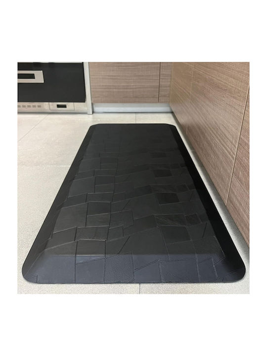 Küchenmatte für den Flur Wasserdicht mit rutschfestem Unterlage Black 44x100εκ.