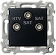 Saphir Rtv-sat Socket Two Sat Outputs Black Metallic Gpa-z2s M 33