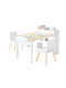 Kids Table and Chairs Set made of Wood White Vevor