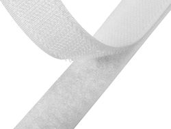 Hook Loop Sew-on Αυτοκόλλητη Ταινία Χριτς Χρατς Λευκή 10mx20mm