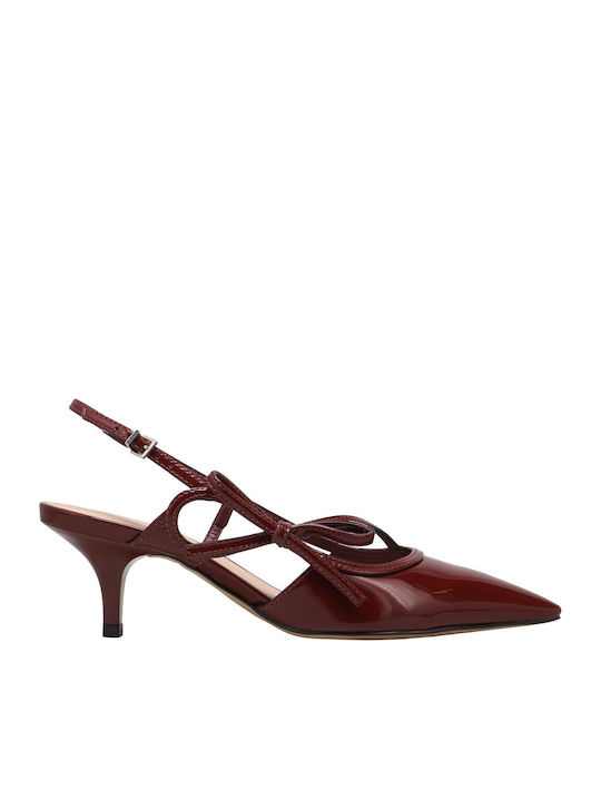Patent Leather Burgundy Medium Heels