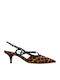 Synthetic Leather Brown Medium Heels