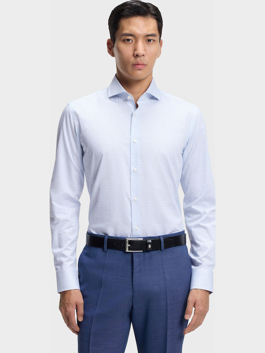 Long-sleeved Shirt Checked Light Blue