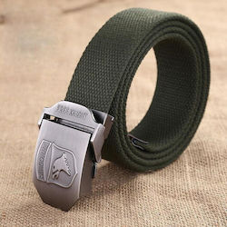 Buckle Men's Belt Fabric Green