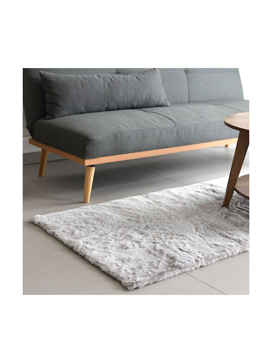 Ravelia Αντιολισθητικό Χαλί Διάδρομος Γούνινο Light Grey 80x200cm