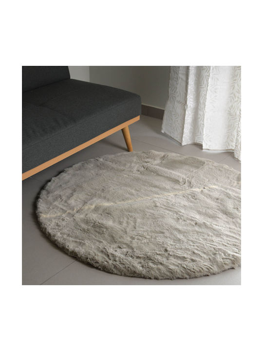 Ravelia Anti-slip Rug Round Furry Brown