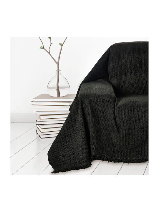 Whitegg Ριχτάρι Τριθέσιου Καναπέ Chenille 180x280εκ. 4-black