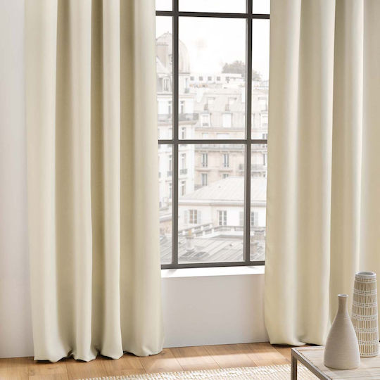 Blackout Curtain with Grommets Occult Ecru 135x240cm