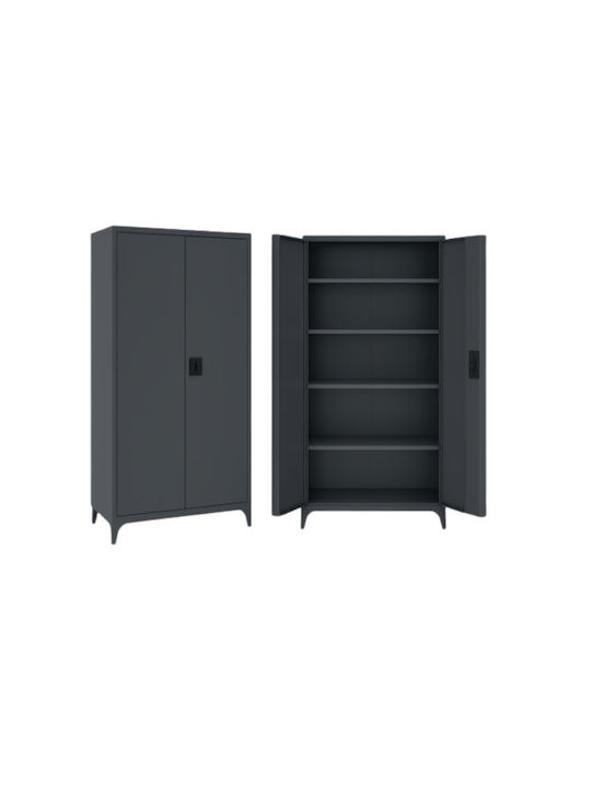 Doppelflügeliger Außenschrank Lite Metallisch mit Verriegelungsfunktion 70x40x180cm