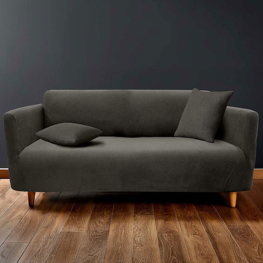Sacha Elastische Abdeckung Dreisitziges Sofa Anthrazit 245x86cm