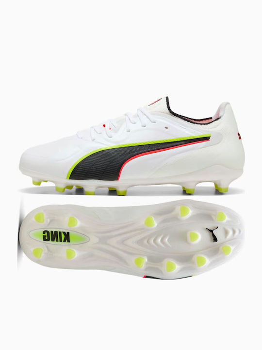 PUMA King 20 Ultimate Fußballschuhe mit Stollen Weiß