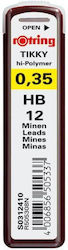 Mine Creion Mecanic Rotring 0.35 Hb Cutie 10